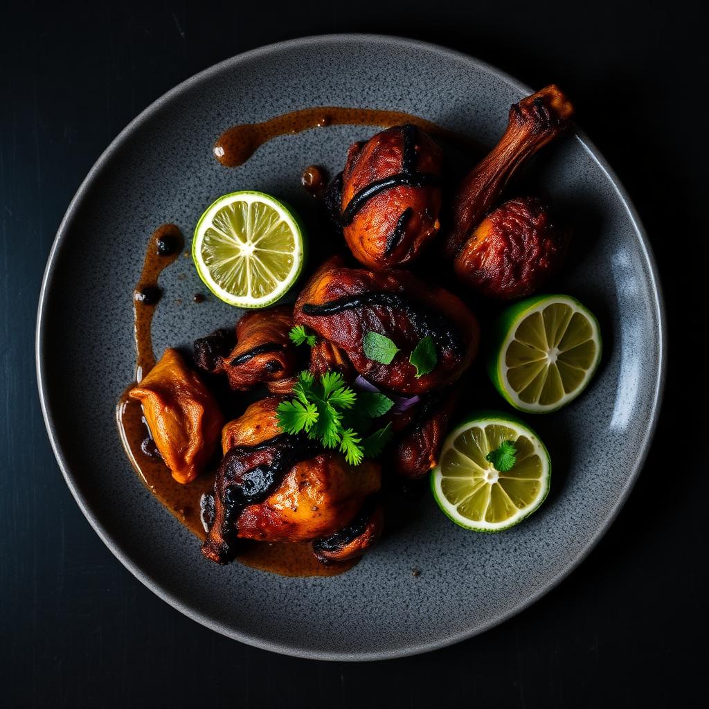 Caribbean jerk chicken with charred lime